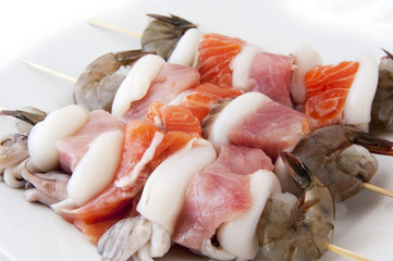 Seafood skewers