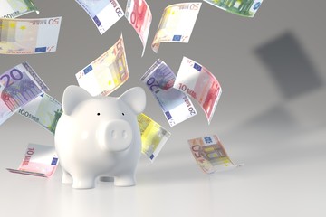 Piggy bank - flying Euros