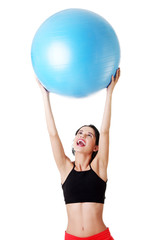 Fototapeta premium Woman with pilates exercise ball.