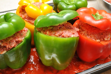 Stuffed Peppers in a Baking Pan