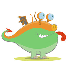 Green monster with little wings