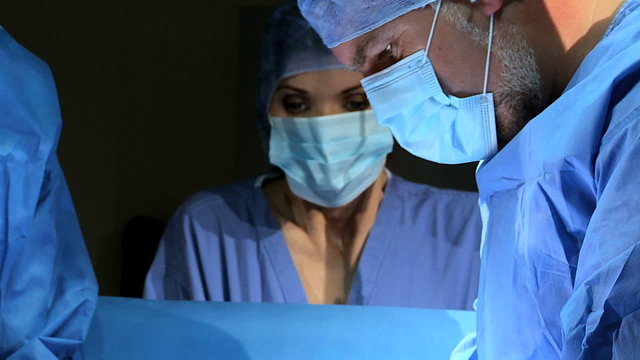 Head Shoulders Doctors Nurses in Hospital Operating Room 