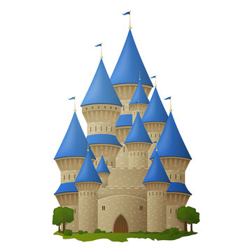 Vector Illustration of a Cartoon Castle