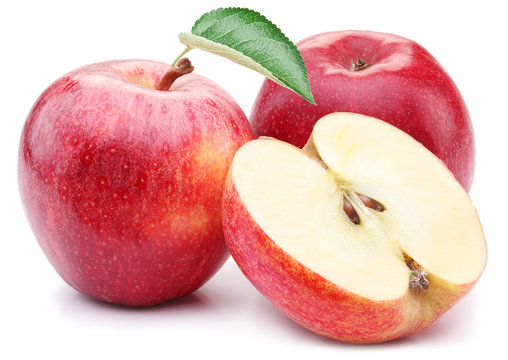 Fresh Honeycrisp Apple And Leaf With Clipping Path Stock Photo - Download  Image Now - iStock