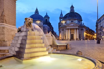 Fototapete Rund Piazza del Popolo at Dawn, Rome, Italy © fabiomax
