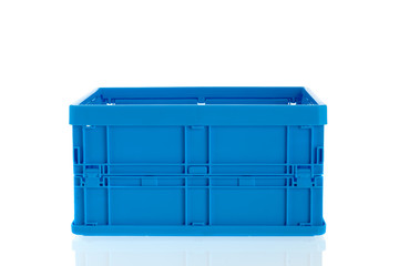 Blue plastic crate