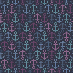 Seamless stylish pattern with anchors