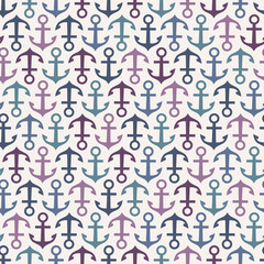 Seamless stylish summer pattern with anchors