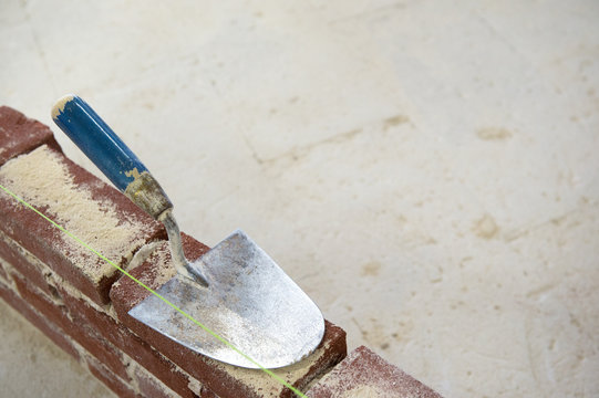 Throwel and bricks with copy space