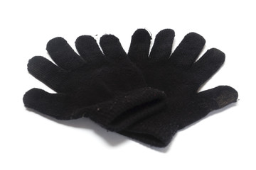 Isolated worn gloves
