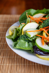Fresh Salad on White Plate Half