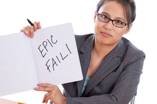 Asian professor with epic fail sign