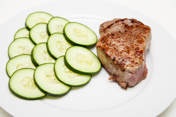 Steak with Cucumbers