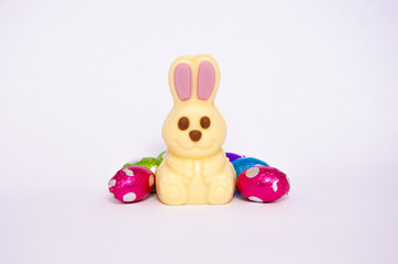 Easter bunny and eggs