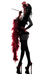 sexy woman stripper showgirl  silhouette
