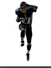 Foto op Canvas american football player man running  silhouette © snaptitude