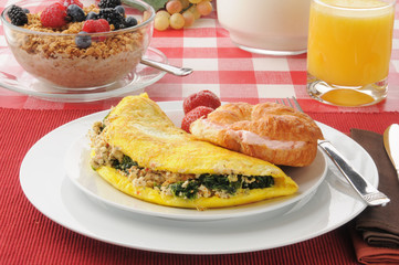 Spinach and feta cheese omelet