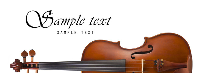 Violin, Classical shape with Space for text, isolated