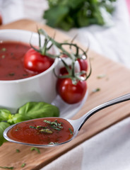 Tomato Soup with Spoon