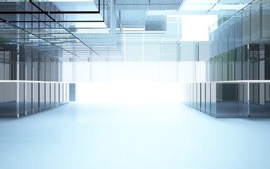 Abstract interior of glass blocks