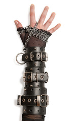Hand in Leather Cuffs