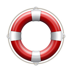 Red life buoy.