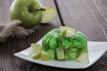 Apple Jello on a plate