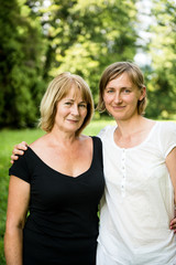 Senior mother with child portrait