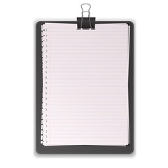 Black Clipboard With Paper Lined