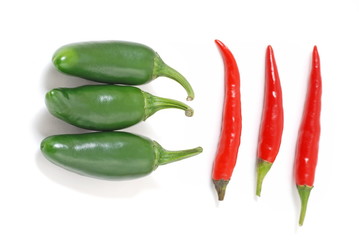 red and green chilies