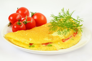 Omelet with herbs and vegetables