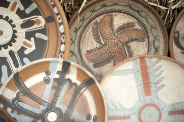 Ornament on the clay plate