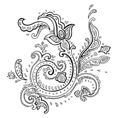 Hand Drawn Paisley ornament.