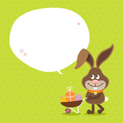Bunny Wheelbarrow Speech Bubble Green