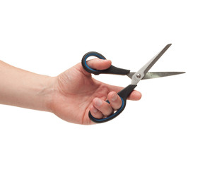 hand holding a scissors