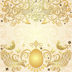 Gold easter vintage frame