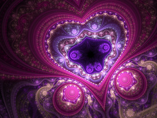 Lacy valentine's day motive, fractal heart, digital art