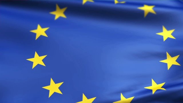Animated flag EU - Loop - geringe Schärfentiefe