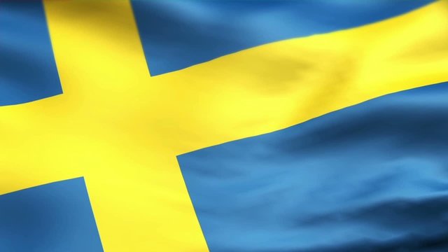 Animated flag Sweden - Loop - geringe Schärfentiefe