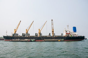 cargo ship with crane