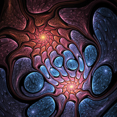 Abstract pattern symbolizing a connection, digital fractal art