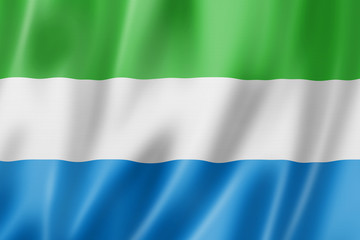 Sierra Leone flag - obrazy, fototapety, plakaty