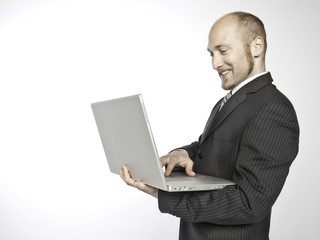 Businessman and his computer