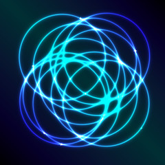 Abstract background with blue plasma circle effect
