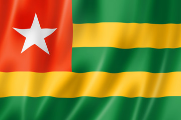 Togo flag - obrazy, fototapety, plakaty