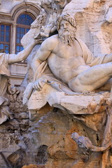 Fototapeta na wymiar Fontanna Czterech Rzek w Rzymie - Włochy