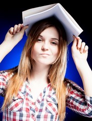 Disappointed and upset young girl, symbol of school problems