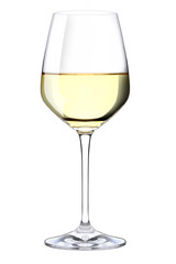 A glass of white wine - obrazy, fototapety, plakaty