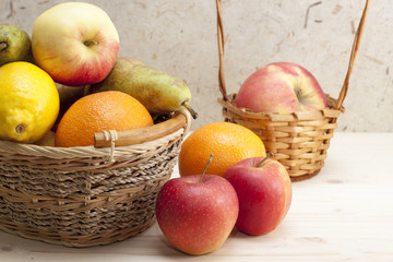 Fruit in a basket.