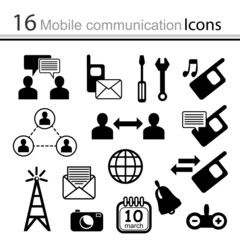 Set of icons mobile communication (vector)